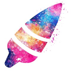 Abstract colorful graphic of a stylized pointy object