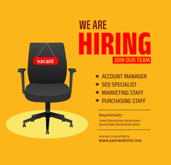 Wall Mural - We are hiring announcement creative design. vector  illustration