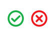 © MASUM123 - Check mark icons. green check mark and red cross mark icon set. green tick and red x. Symbols of approval and Decline icon vector.