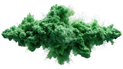 Wall Mural - dynamic green powder explosion on black background, an abstract visual spectacle