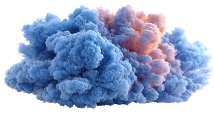 Wall Mural - mesmerizing cloud of intertwined pink and blue smoke, abstract colorful background