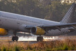 © VictorMPFotografia - Avión aterrizando con humo en el tren de aterrizaje
