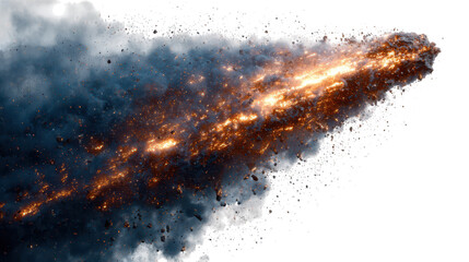 Wall Mural - dramatic explosion of dark and fiery dust particles, an abstract visual masterpiece