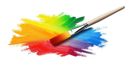 Wall Mural - vibrant rainbow paintbrush strokes, a colorful artistic masterpiece colorful