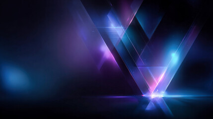 Wall Mural - abstract technology background with geometric shapes and neon lights
