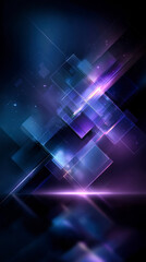 Wall Mural - abstract technology background with geometric shapes and neon lights
