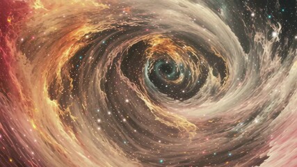 Wall Mural - hyperspace jump creates swirling vortex of vibrant colors in a cosmic landscape, hyperspace jump, wa