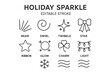 © Fora - Holiday sparkle icons: beam, swirl, twinkle, star, ribbon, glow, charm, light