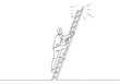© Muhammad - Line drawing of a man climbing a ladder towards a bright light at the top of the ladder