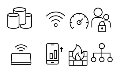 Wall Mural - home network icons