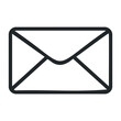 © David - Simple black and white envelope icon displayed against a plain background. Vector illustration