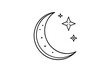© Medha - Crescent Moon With Sparkles In Doodle Style
