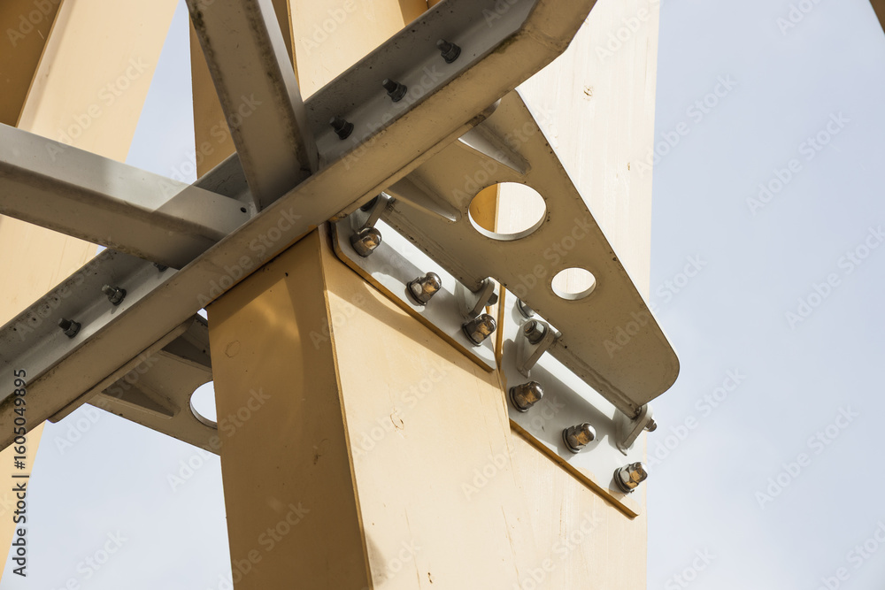 Engineered Timber Column with Steel Plate Connection and Bolts in ...