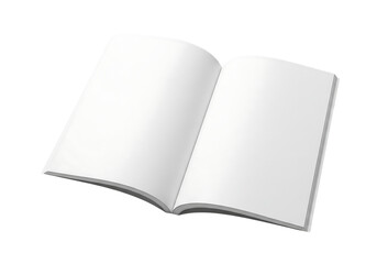 open book or magazine with blank white pages. mockup for education or design. isolated on transparen