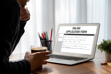 Wall Mural - online application form for modish registration on the internet website