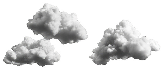 Wall Mural - png scattered cumulus soft clouds background weather scene.