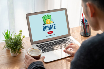 Wall Mural - online donation platform offer modish money sending system for people to transfer on the internet