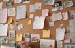 © yevgeniya131988 - Cork board displaying notes, photos, and memories, showing organization and personal touches