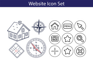 Web icon set. Website set icon vector. for computer and mobile