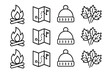 © Olena - Collection vector outline line icons prompt stroke autumn icon symbol contour set