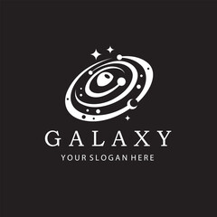 white space galaxy icon isolated on black background