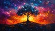 © Yani - Cosmic tree bathed in vibrant sunset