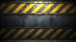 © MdRubel - Industrial metal wall with yellow and black warning stripes