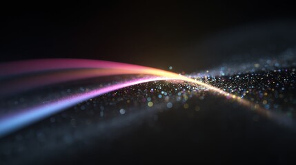 Wall Mural - quantum light trails and particles create a dynamic, colorful stream, illustrating the flow of infor