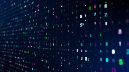 Abstract Colorful Digital Data Stream Animation