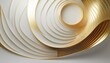 © Patti - elegant modern abstract background showcases golden circular patterns on white background with a 3d effect 3d rendering harmonious geometric balance and shiny pattern for any design or product