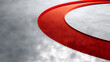 © Thiago - Red curve fragment crossing silver acetate field