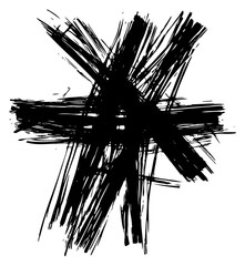 Wall Mural - png a crosses scribble abstract drawing black.