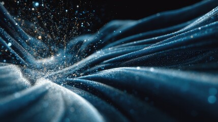 Wall Mural - abstract representation of smart dust swirling in a fabricated environment, illuminated by laser bea