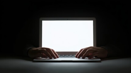 dark laptop user: cyber security, coding, working late