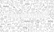 © Andrew L - Background with the word “education” in the center, surrounded by scientific formulas. Drawn formulas, scientific attributes. Concept: Education in college and university. Background on a school theme