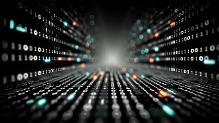 Wall Mural - binary code on black background. perfect for projects related to technology
