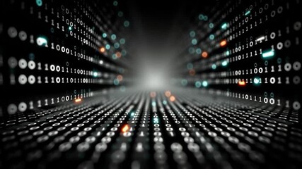 Wall Mural - binary code on black background. perfect for projects related to technology