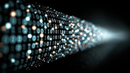 Wall Mural - binary code on black background. perfect for projects related to technology