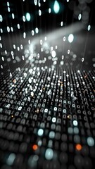Wall Mural - vertical video binary code on black background. perfect for projects related to technology