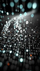 Wall Mural - vertical video binary code on black background. perfect for projects related to technology