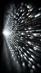 Wall Mural - vertical video binary code on black background. perfect for projects related to technology