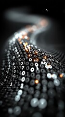 Wall Mural - vertical video binary code on black background. perfect for projects related to technology