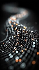 Wall Mural - vertical video binary code on black background. perfect for projects related to technology