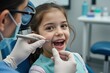© RESTY - Child patient smiles during dental checkup.