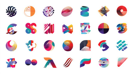 Colorful vector alphabet letters icons, a set of glossy web buttons with signs and symbols for internet design, illustration, and logo collection
