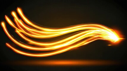Wall Mural - dynamic flow of orange and yellow flames in abstract background with glowing light effects and energ