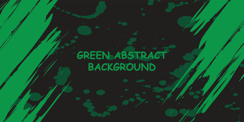 Wall Mural - green grunge with brush texture on black background for banner and cover