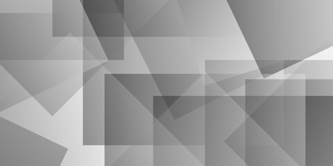 Wall Mural - white and gray overlap triangle geometric technology pattern. minimal rectangle randomly arranged wh