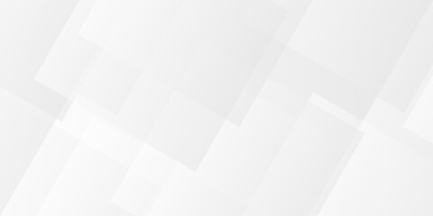 Wall Mural - white and gray overlap triangle geometric technology pattern. minimal rectangle randomly arranged wh