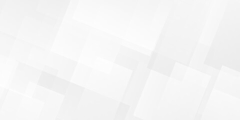 Wall Mural - white and gray overlap triangle geometric technology pattern. minimal rectangle randomly arranged wh
